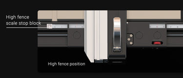 Switching between the two fence positions is effortless with the sliding scale. 