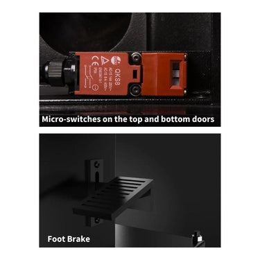 Micro-switches on the top and bottom doors, Foot Brake