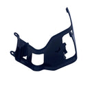 A black plastic motorcycle or scooter frame cover or guard, shown on a scratched white studio backdrop.