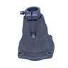 A used silver metal mechanical part, likely a hub or bracket, photographed on a light gray, scratched studio surface.