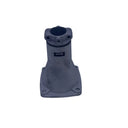 A used silver metal mechanical part, likely a pump or coupler, standing upright on a white studio backdrop.