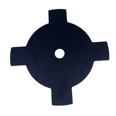 A black circular cross-shaped metal mounting plate with a central hole, shown on a scratched white surface.