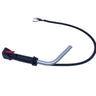 A replacement handlebar switch with a black textured grip, red switch lever, silver metal bar, and a black cable with wire connectors, shown on a white studio sweep.