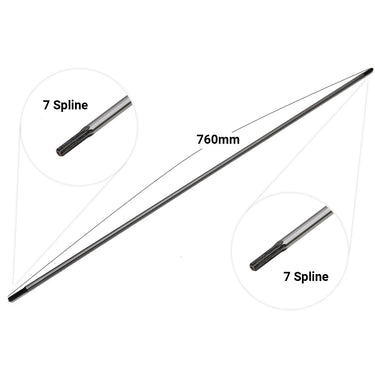 Replacement Inner Shaft 760mm 7 Spline to 7 Spline