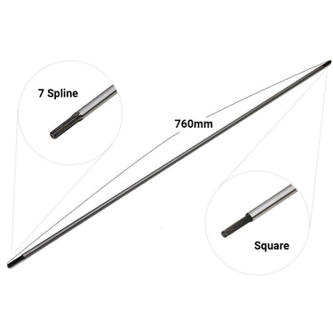 Replacement Inner Shaft 760mm 7 Spline to Square