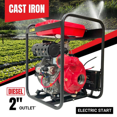 BBT 2" Diesel High Pressure Cast Iron Water Pump - 10HP Electric Start