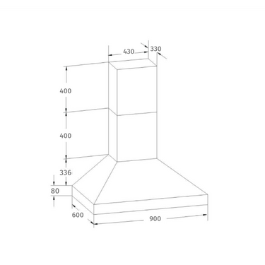 Bull BBQ 900mm Exhaust Fan Dimensions