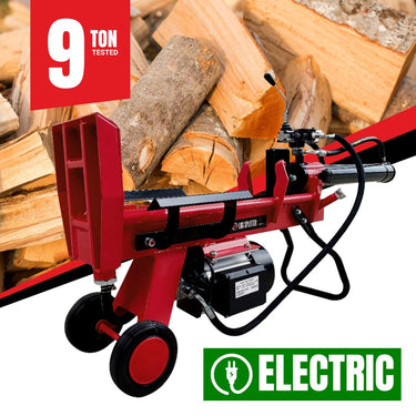 BBT 9 Ton Vertical/Horizontal Electric Wood Log Splitter - 2-Year Warranty
