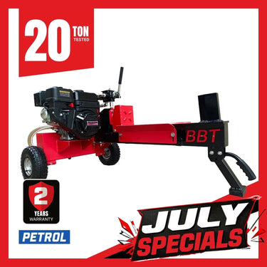 BBT 20T Ton Wood Log Splitter - 6.5hp Petrol engine - 2-Year Warranty