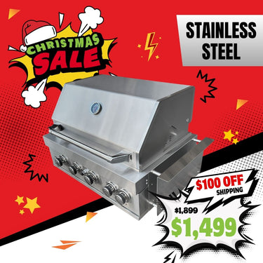 Bull BBQ 5-Burner Built-in Outdoor Kitchen with Rotisserie and Cover - Premium Stainless Steel