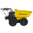 Small off-road vehicle with a yellow dump bed on a white background, branded 'Bigger Boyz Toyz'.