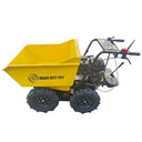 Yellow toy dumper truck with 'Bigger Boyz Toyz' branding on a white background