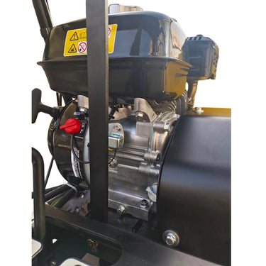 Close-up of a mechanical engine or motor on a white background