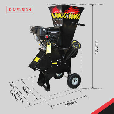 6.5HP Mulcher Dimensions