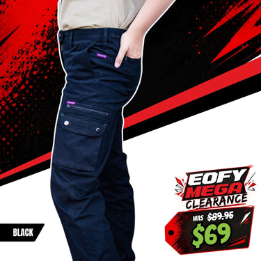 Green Hip - Pants Give Cargo 'Every Bron, Vick and Sally' (Black) - Women's Workwear