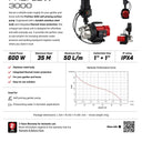 Paichi Proflow 3000 pump advertisement with specifications and features.