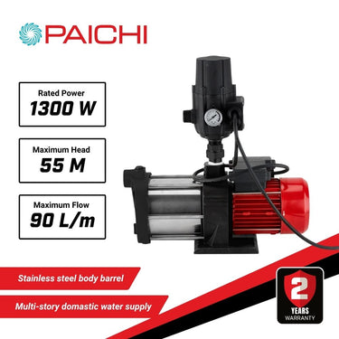 Paichi ProFlow 5400 1" High Pressure Electric Automatic Water Tank Pump - 1300W/1.8HP - 5400L/H