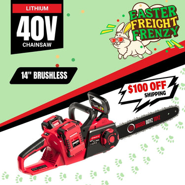 BBT 40V Cordless 14" Chainsaw - Brushless & Dual 4.0Ah Lithium-ion Makita Compatible
