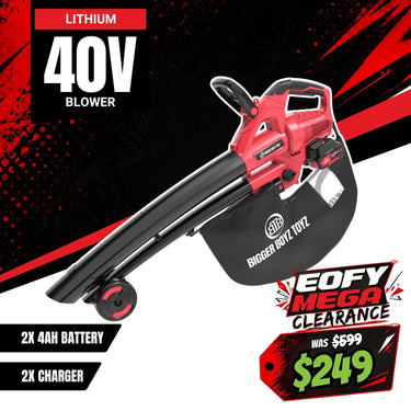 BBT 40V Cordless, Brushless Blower Vacuum with Dual 4.0Ah Lithium-ion Makita Compatible Batteries