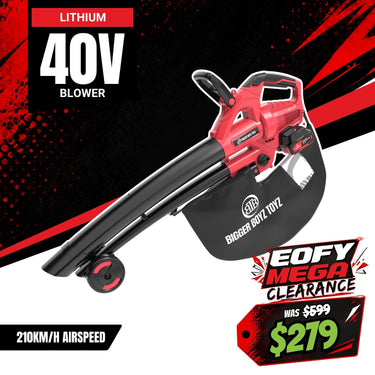 BBT 40V Cordless, Brushless Blower Vacuum with Dual 4.0Ah Lithium-ion Makita Compatible Batteries