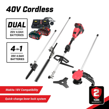 BBT 40V Cordless Multi-tool 4-in-1 - Brushless & Dual 4.0Ah Lithium-ion Makita Compatible