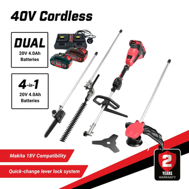 BBT 40V Cordless Multi-tool 4-in-1 - Brushless & Dual 4.0Ah Lithium-ion Makita Compatible