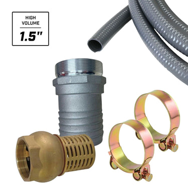 1.5" Heavy-Duty Suction Line & Flow Control Kit (High Volume/Trash Pump)
