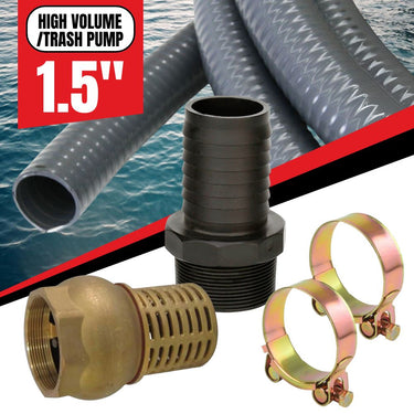 1.5" Heavy-Duty Suction Line & Flow Control Kit (High Volume/Trash Pump)