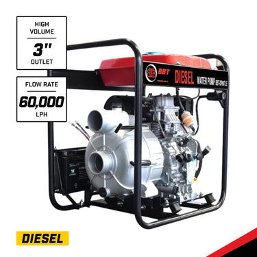 BBT 3" Diesel Trash Pump - 6.5HP Electric Start