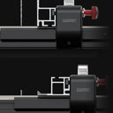 The Big Eye Rip Fence System features a standard high/low fence plate to accommodate different wood thicknesses. The high fence is designed for cutting thick wood, while the low fence is suitable for thin wood. 