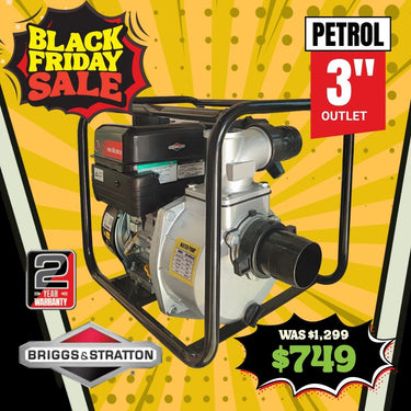 BBT 3" High Volume Transfer Water Pump - Briggs & Stratton XR950 - 2-Year Warranty