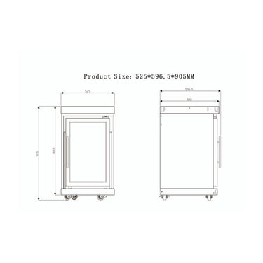 Single Fridge Cooler  dimensions